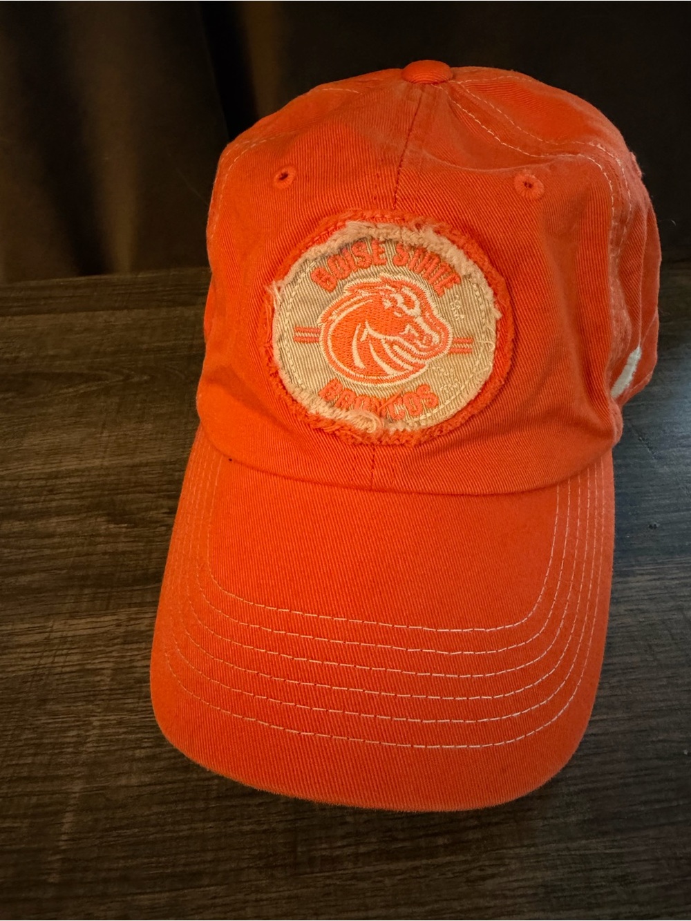 Russell Athletic Orange Baseball Cap with Frayed Patch